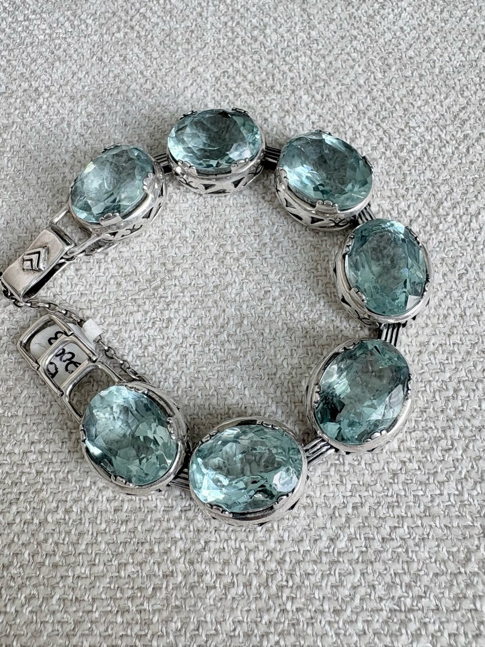 Silpada Sterling Silver & Aqua Glass Bracelet, B2093, RETIRED
